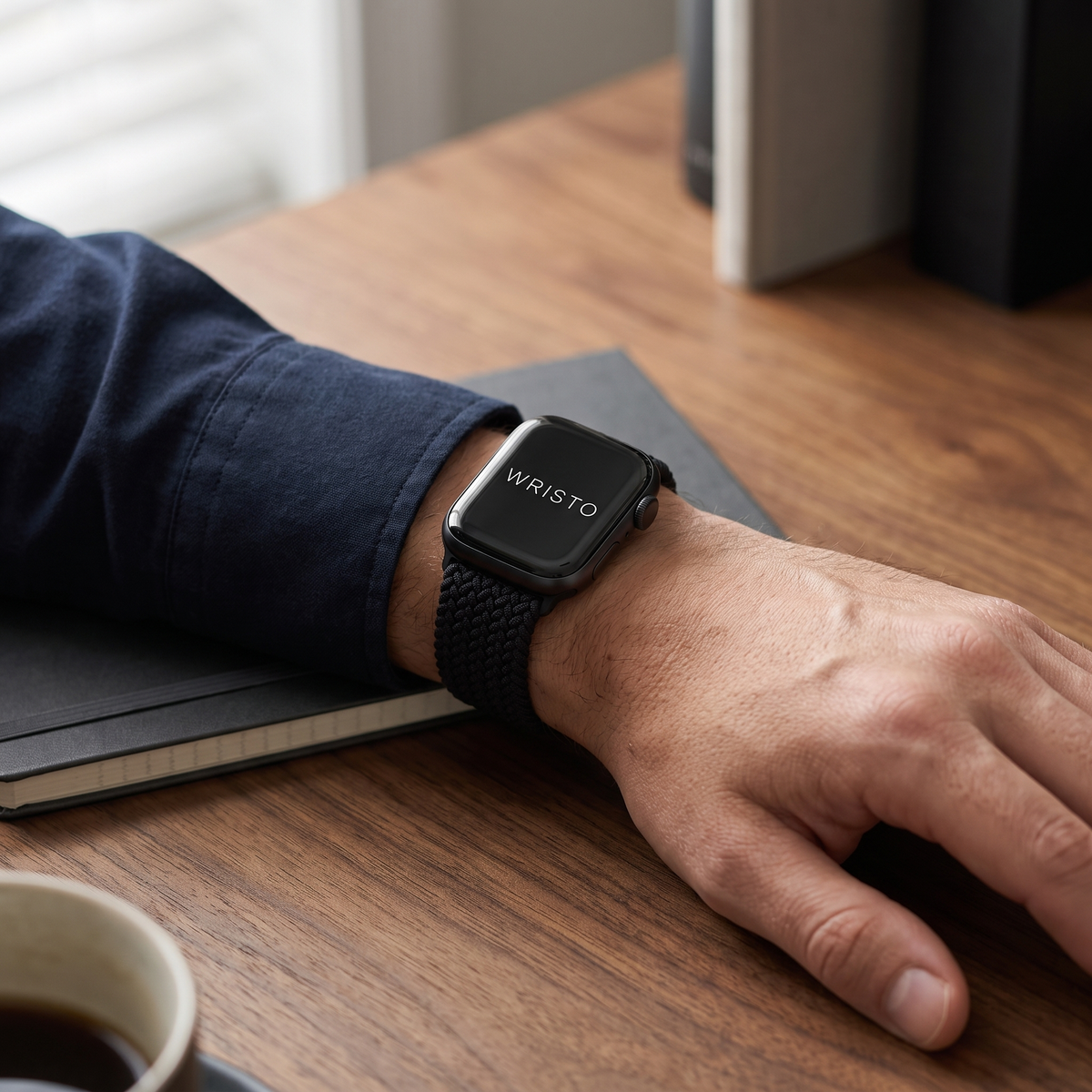 Wristo Braided Apple Watch band worn on the wrist
