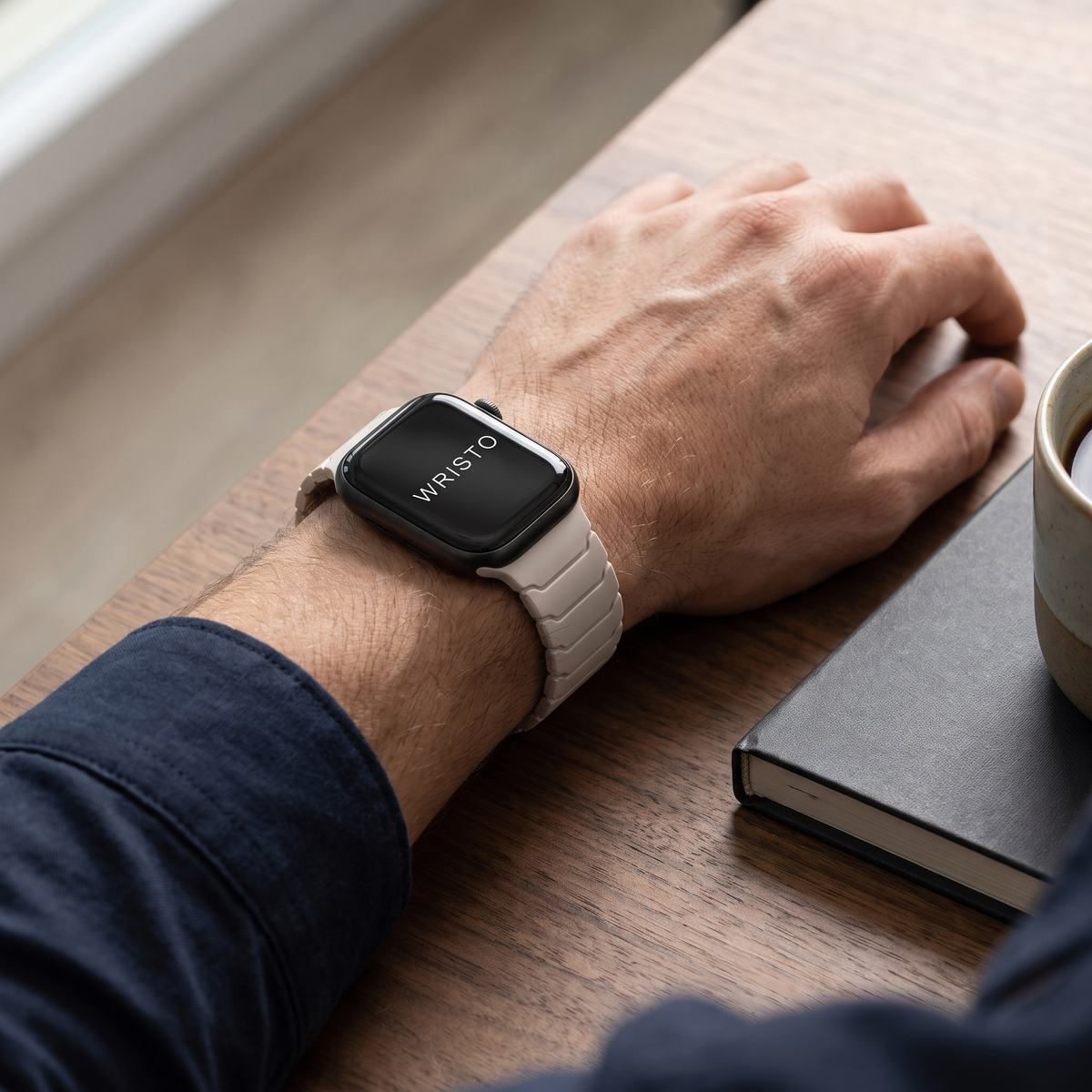 Wristo Flex Apple Watch band worn on the wrist