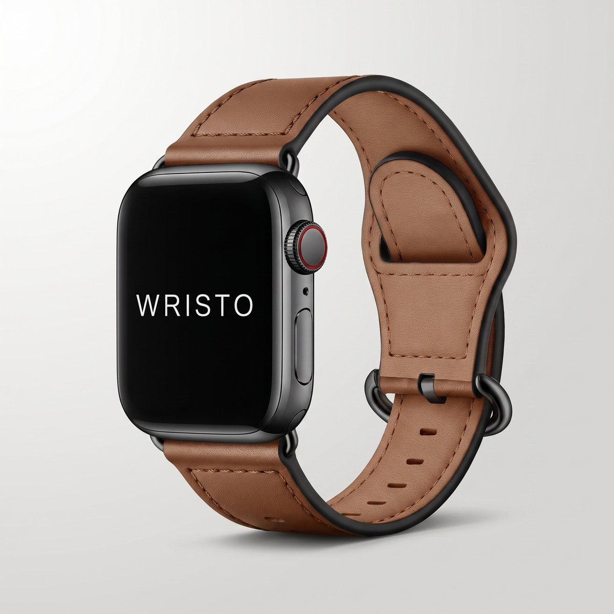 Wristo Modern Leather Apple Watch band with WRISTO logo