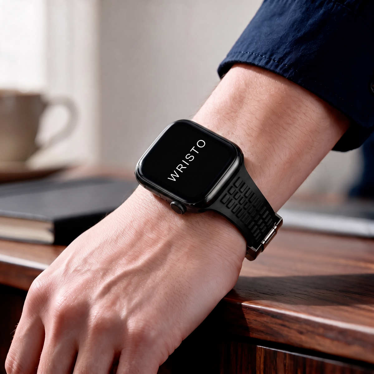 Wristo Sport Clasp Apple Watch band worn on the wrist