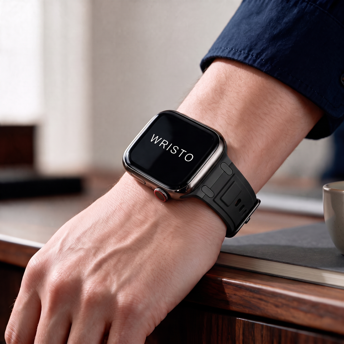 Wristo Sport Apple Watch band worn on the wrist
